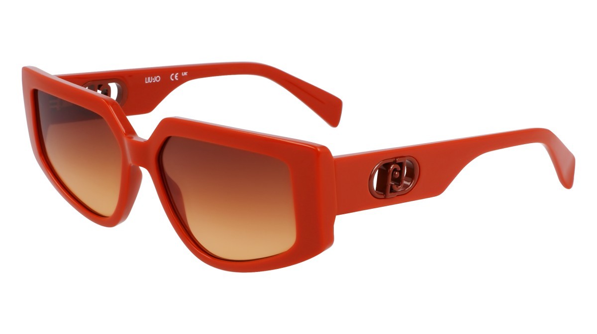 Sonnenbrillen Liu Jo LJ801S (223) farbe rust form rechteckig gläser gradient brown orange