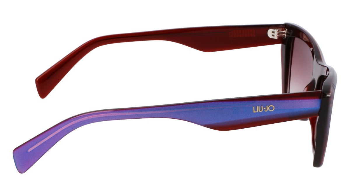 Occhiali da sole Liu Jo LJ802S (435) colore blue/burgundy glitter forma rettangolare lenti gradient wine/azure
