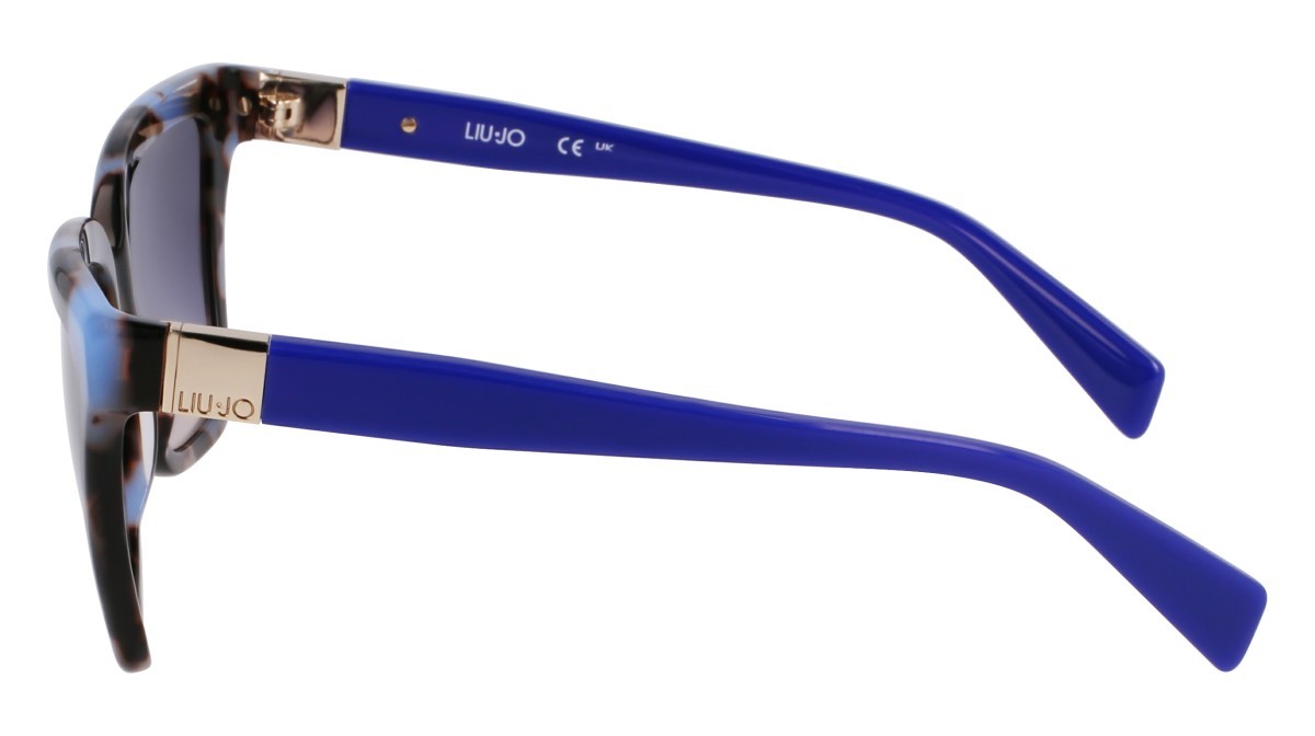Occhiali da sole Liu Jo LJ803S (430) colore blue tortoise forma rettangolare lenti gradient blue/nude