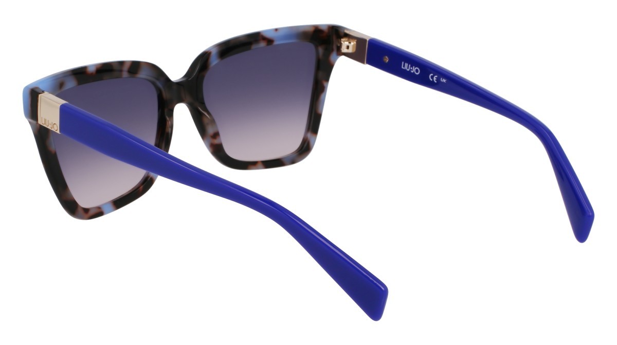Occhiali da sole Liu Jo LJ803S (430) colore blue tortoise forma rettangolare lenti gradient blue/nude