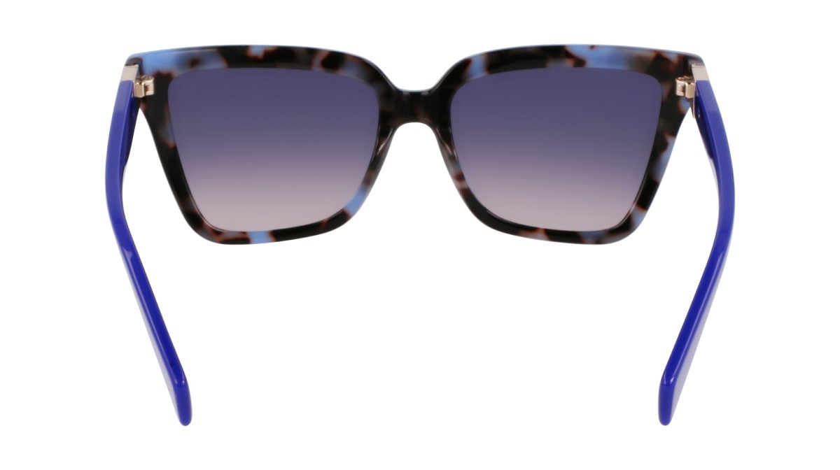 Occhiali da sole Liu Jo LJ803S (430) colore blue tortoise forma rettangolare lenti gradient blue/nude
