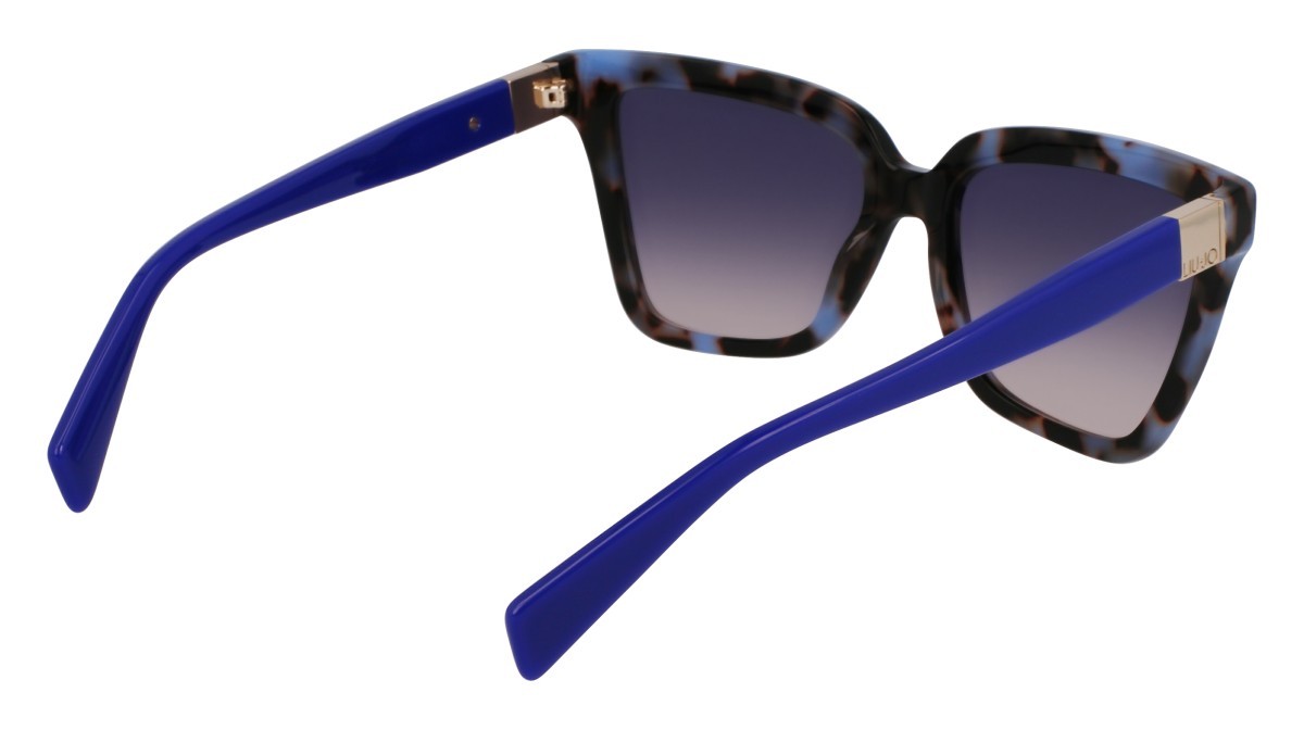 Occhiali da sole Liu Jo LJ803S (430) colore blue tortoise forma rettangolare lenti gradient blue/nude