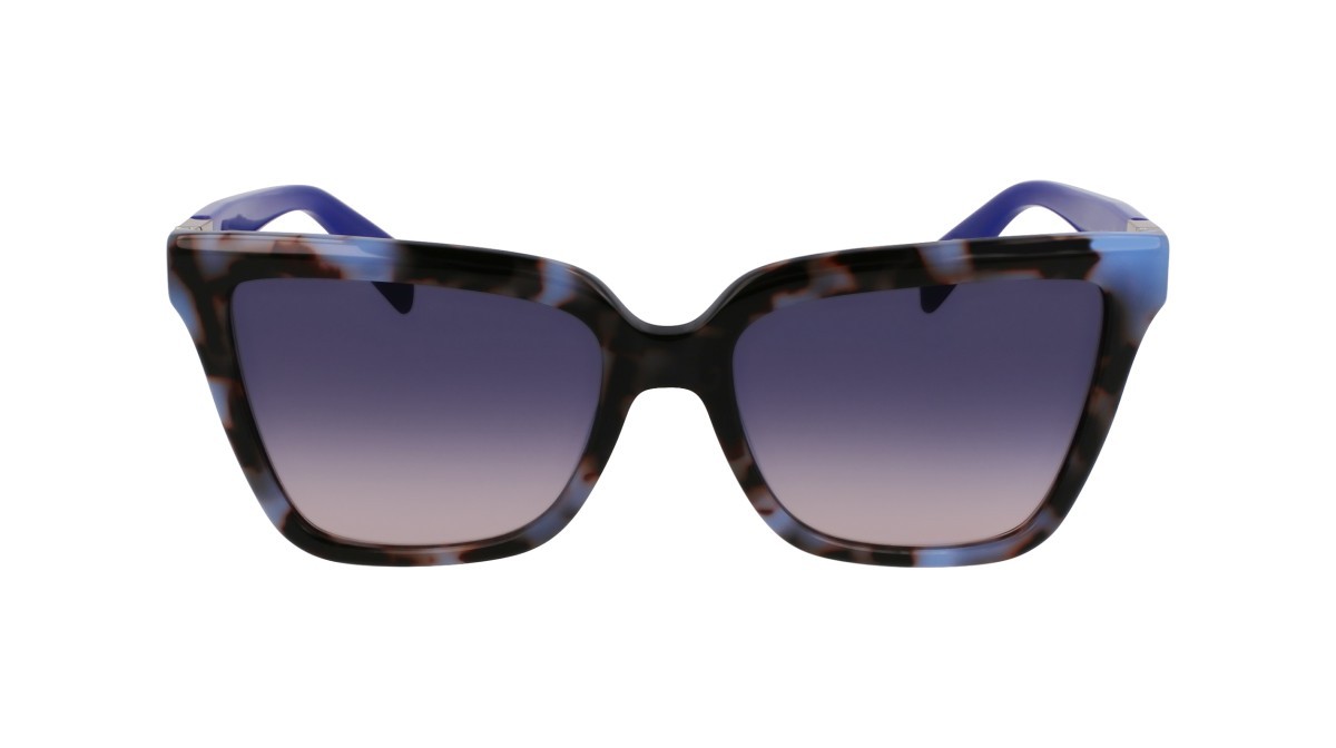 Occhiali da sole Liu Jo LJ803S (430) colore blue tortoise forma rettangolare lenti gradient blue/nude