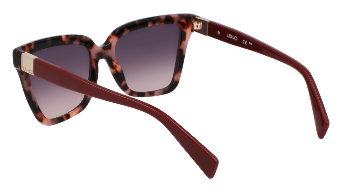 Occhiali da sole Liu Jo LJ803S (658) colore rose tortoise forma rettangolare lenti gradient grey/rose