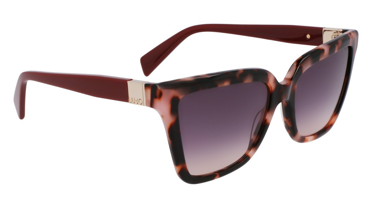 Occhiali da sole Liu Jo LJ803S (658) colore rose tortoise forma rettangolare lenti gradient grey/rose