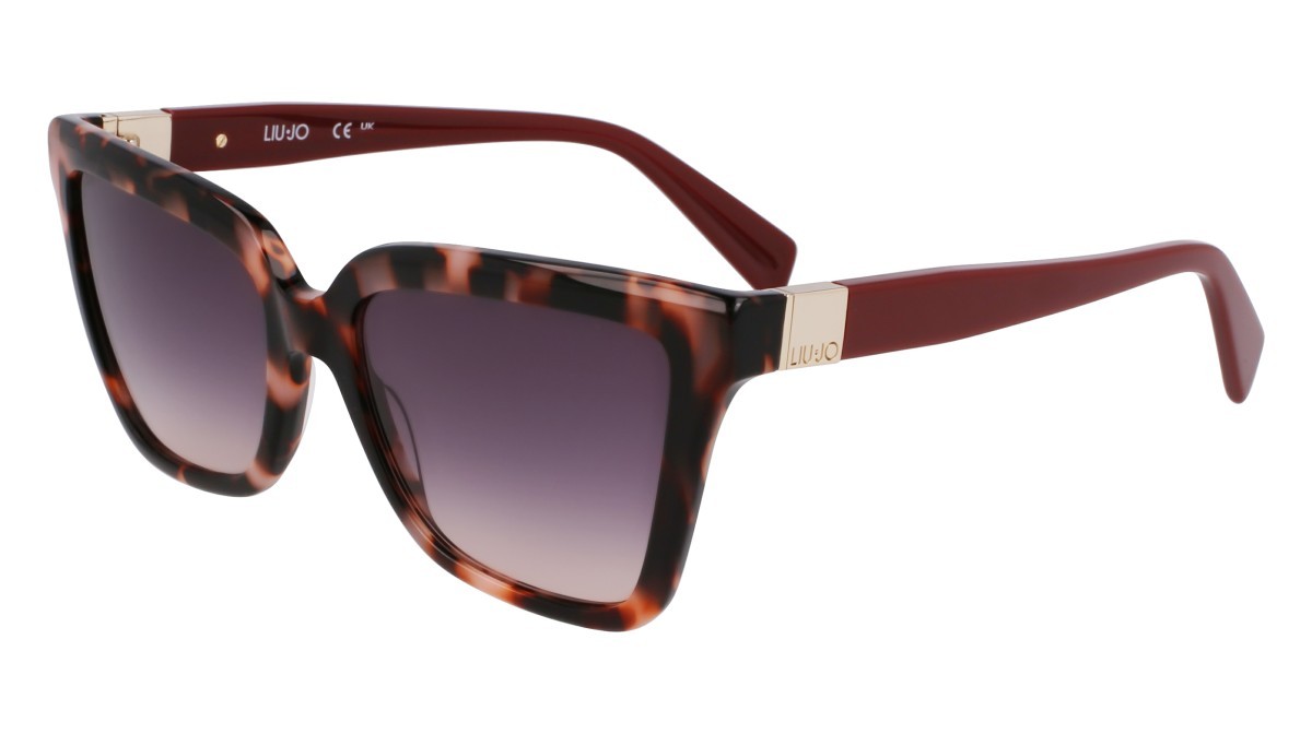 Occhiali da sole Liu Jo LJ803S (658) colore rose tortoise forma rettangolare lenti gradient grey/rose