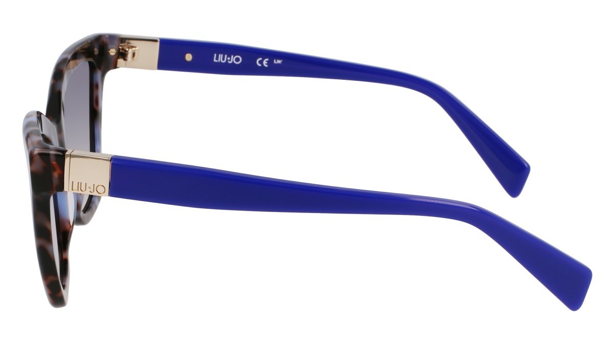 Occhiali da sole Liu Jo LJ804S (430) colore blue tortoise forma rettangolare lenti gradient blue/nude
