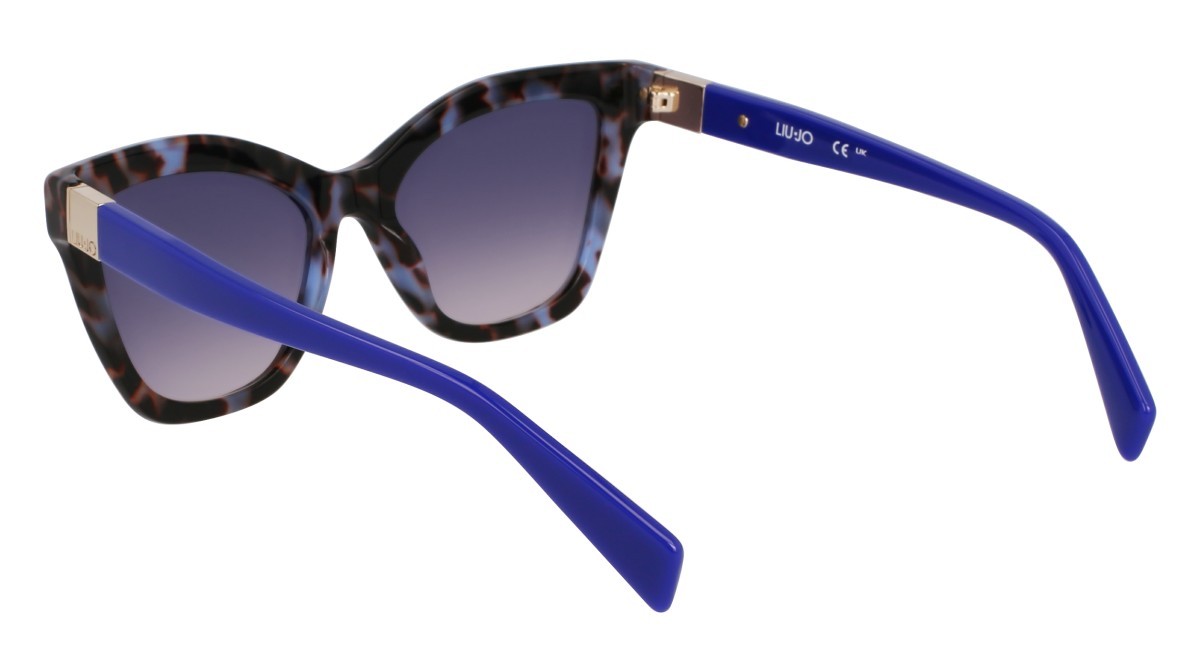 Occhiali da sole Liu Jo LJ804S (430) colore blue tortoise forma rettangolare lenti gradient blue/nude