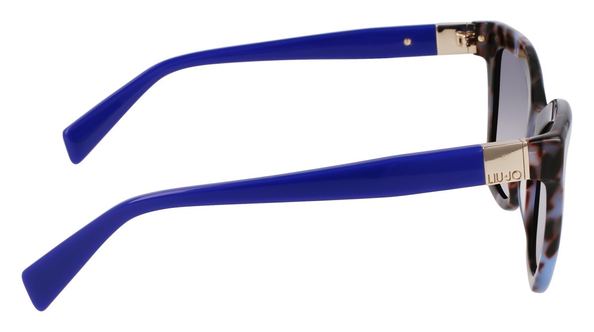 Occhiali da sole Liu Jo LJ804S (430) colore blue tortoise forma rettangolare lenti gradient blue/nude