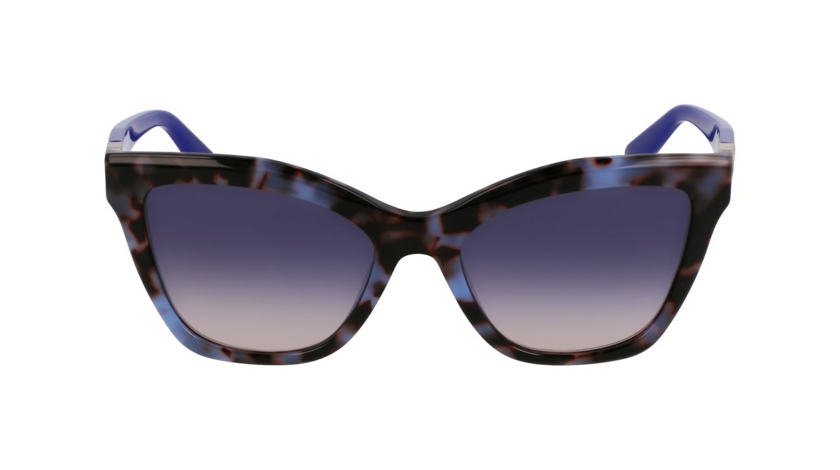 Occhiali da sole Liu Jo LJ804S (430) colore blue tortoise forma rettangolare lenti gradient blue/nude