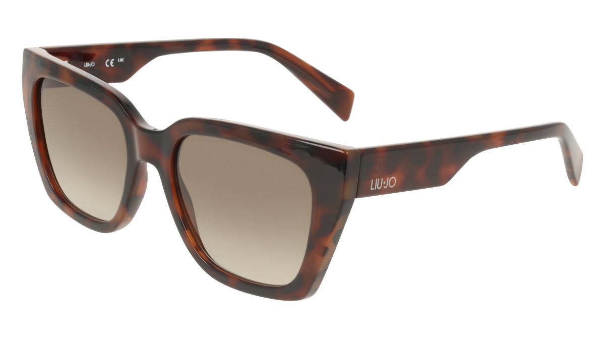 Occhiali da sole Liu Jo LJ808S (240) colore tortoise monocolor forma rettangolare lenti gradient khaki