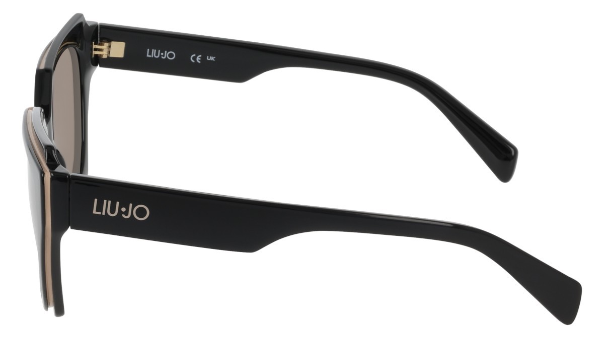 Occhiali da sole Liu Jo LJ809S (001) colore black forma rettangolare lenti solid brown