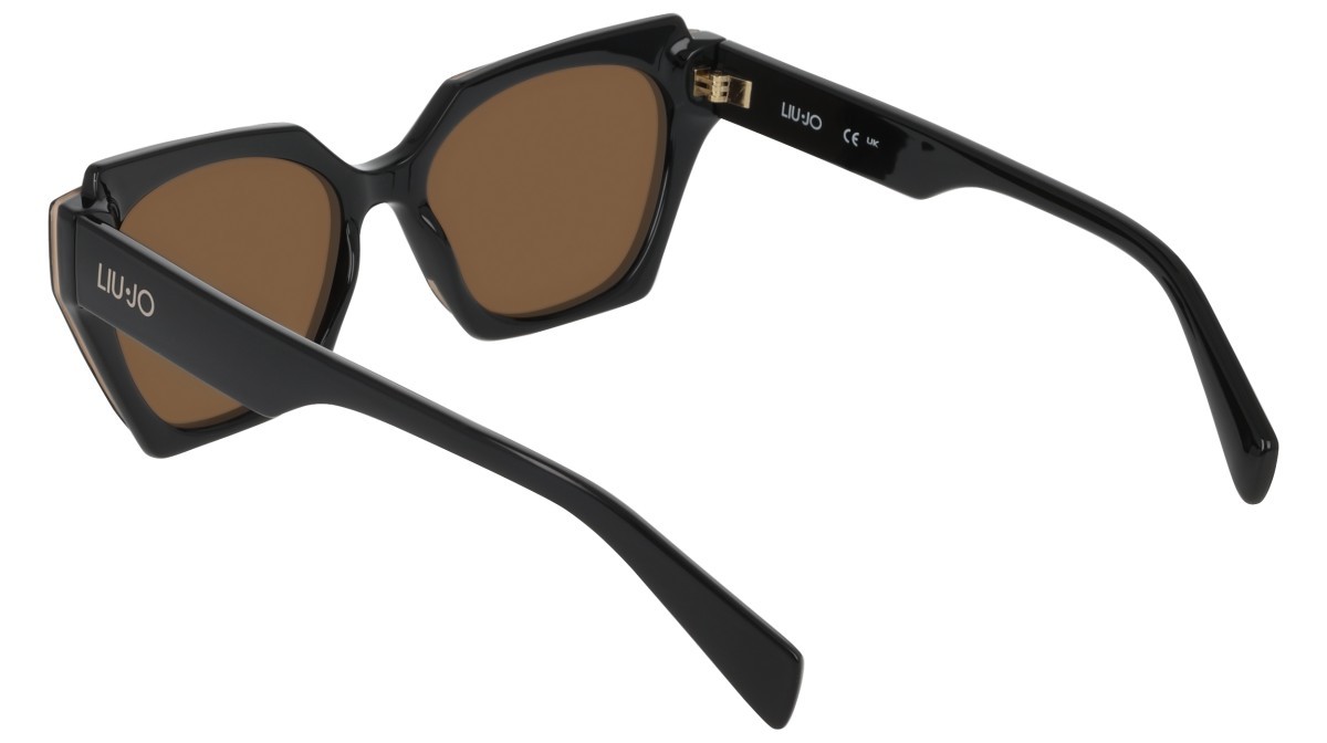 Occhiali da sole Liu Jo LJ809S (001) colore black forma rettangolare lenti solid brown