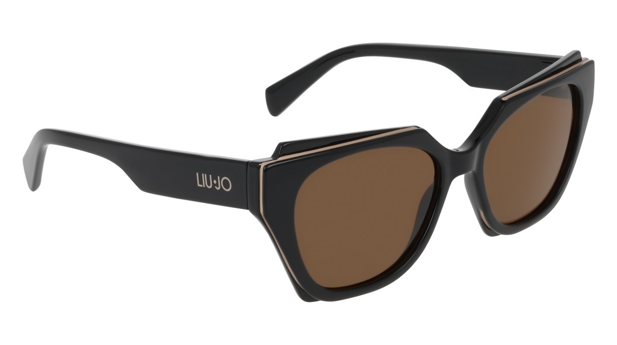 Occhiali da sole Liu Jo LJ809S (001) colore black forma rettangolare lenti solid brown