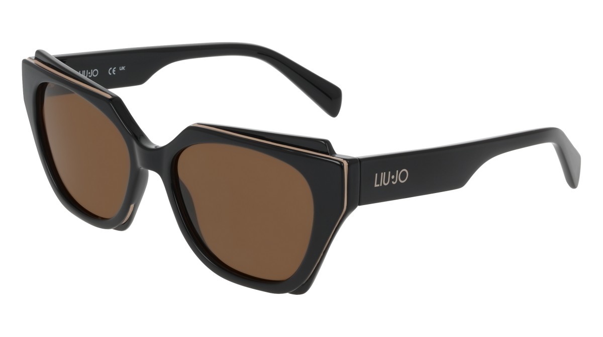Occhiali da sole Liu Jo LJ809S (001) colore black forma rettangolare lenti solid brown
