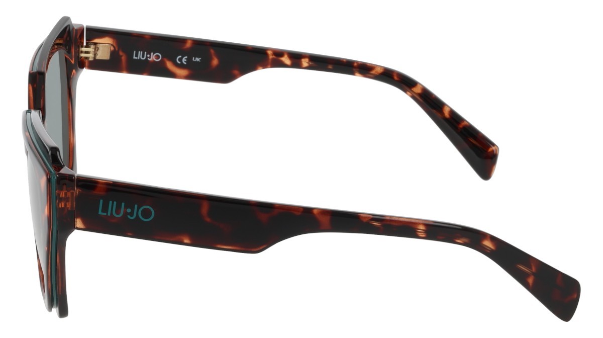 Sunglasses Liu Jo LJ809S (242) color dark tortoise shape rectangle lenses solid green