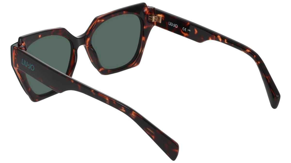 Sunglasses Liu Jo LJ809S (242) color dark tortoise shape rectangle lenses solid green