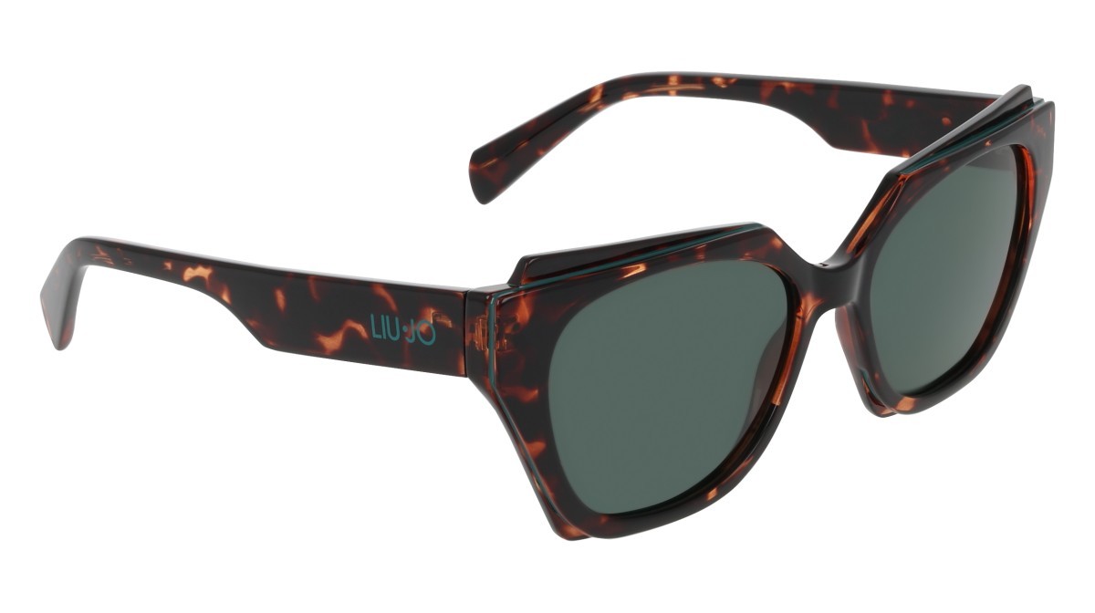 Sunglasses Liu Jo LJ809S (242) color dark tortoise shape rectangle lenses solid green