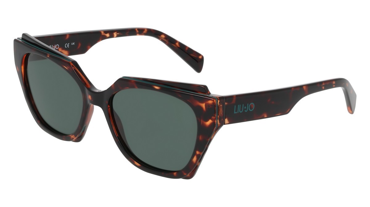 Sunglasses Liu Jo LJ809S (242) color dark tortoise shape rectangle lenses solid green