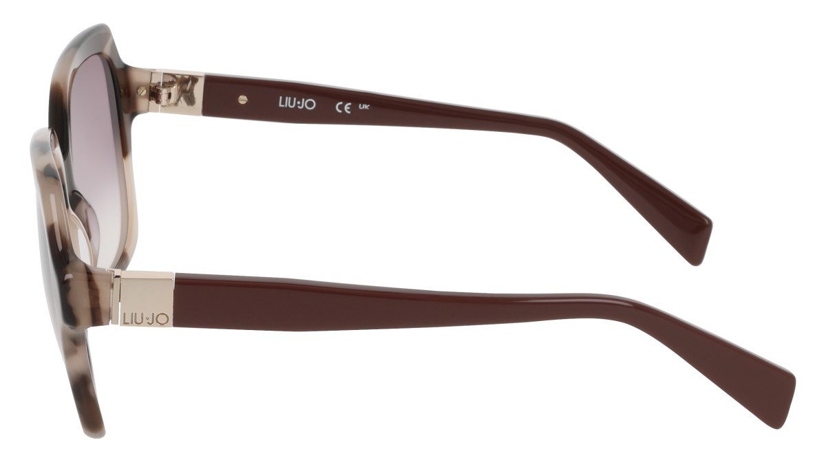Occhiali da sole Liu Jo LJ811S (281) colore beige tortoise forma quadrato lenti gradient burgundy
