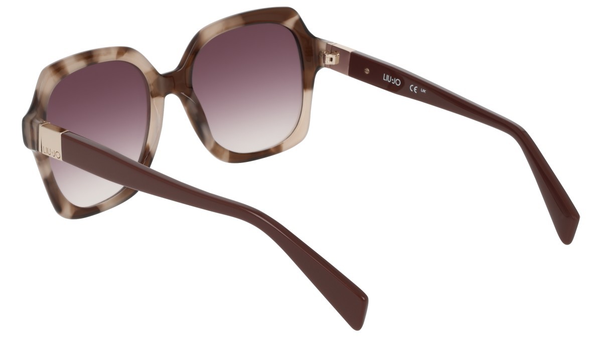 Occhiali da sole Liu Jo LJ811S (281) colore beige tortoise forma quadrato lenti gradient burgundy