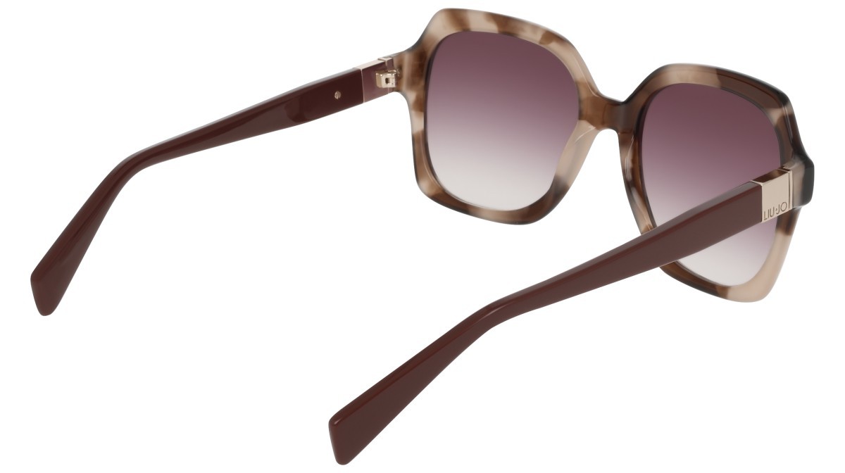 Occhiali da sole Liu Jo LJ811S (281) colore beige tortoise forma quadrato lenti gradient burgundy
