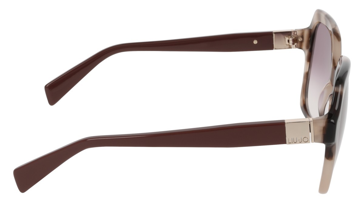 Occhiali da sole Liu Jo LJ811S (281) colore beige tortoise forma quadrato lenti gradient burgundy