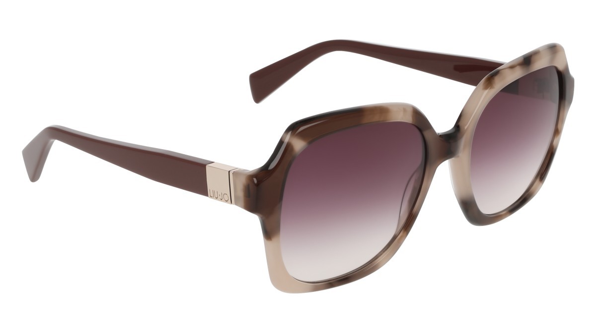 Occhiali da sole Liu Jo LJ811S (281) colore beige tortoise forma quadrato lenti gradient burgundy