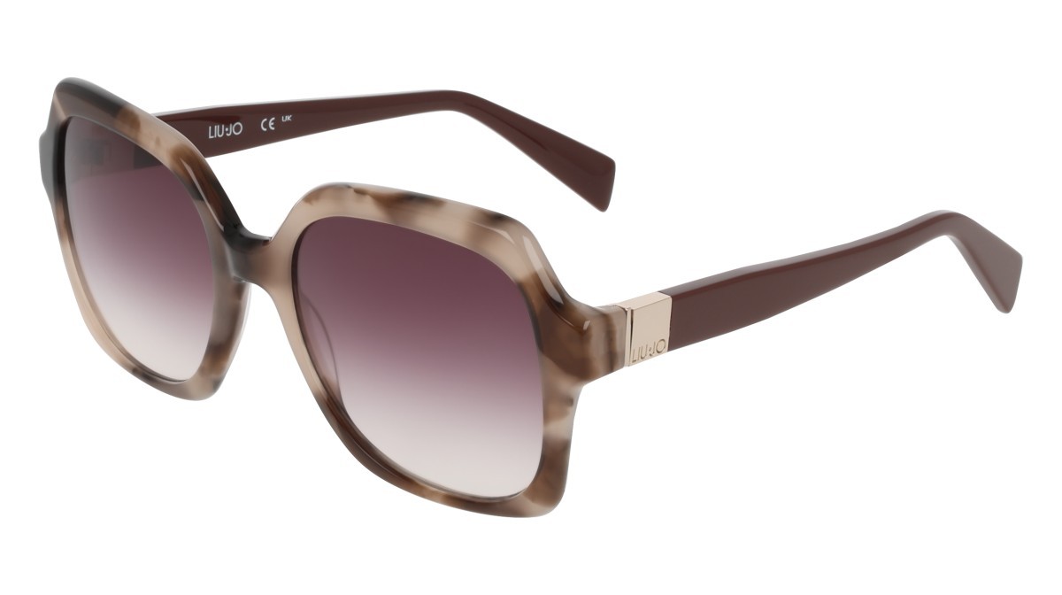 Occhiali da sole Liu Jo LJ811S (281) colore beige tortoise forma quadrato lenti gradient burgundy