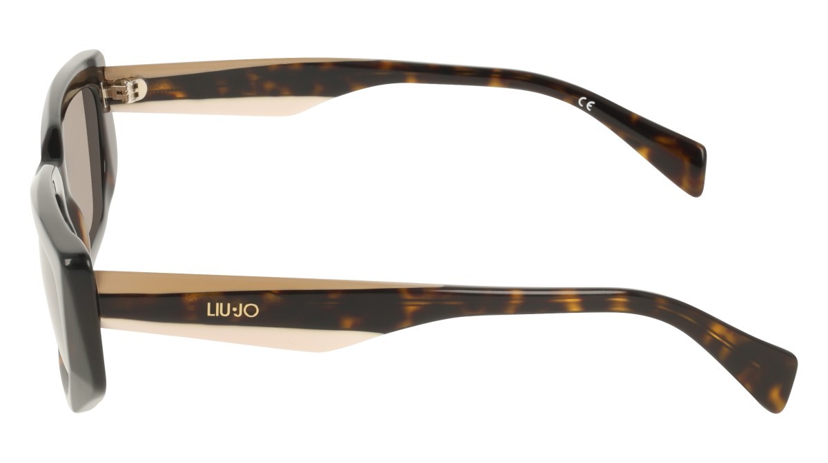 Occhiali da sole Liu Jo LJ812S (242) colore dark tortoise forma rettangolare lenti solid brown