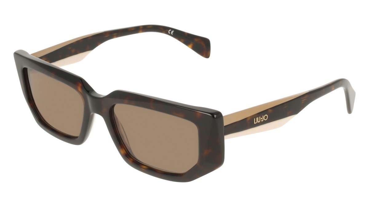 Occhiali da sole Liu Jo LJ812S (242) colore dark tortoise forma rettangolare lenti solid brown