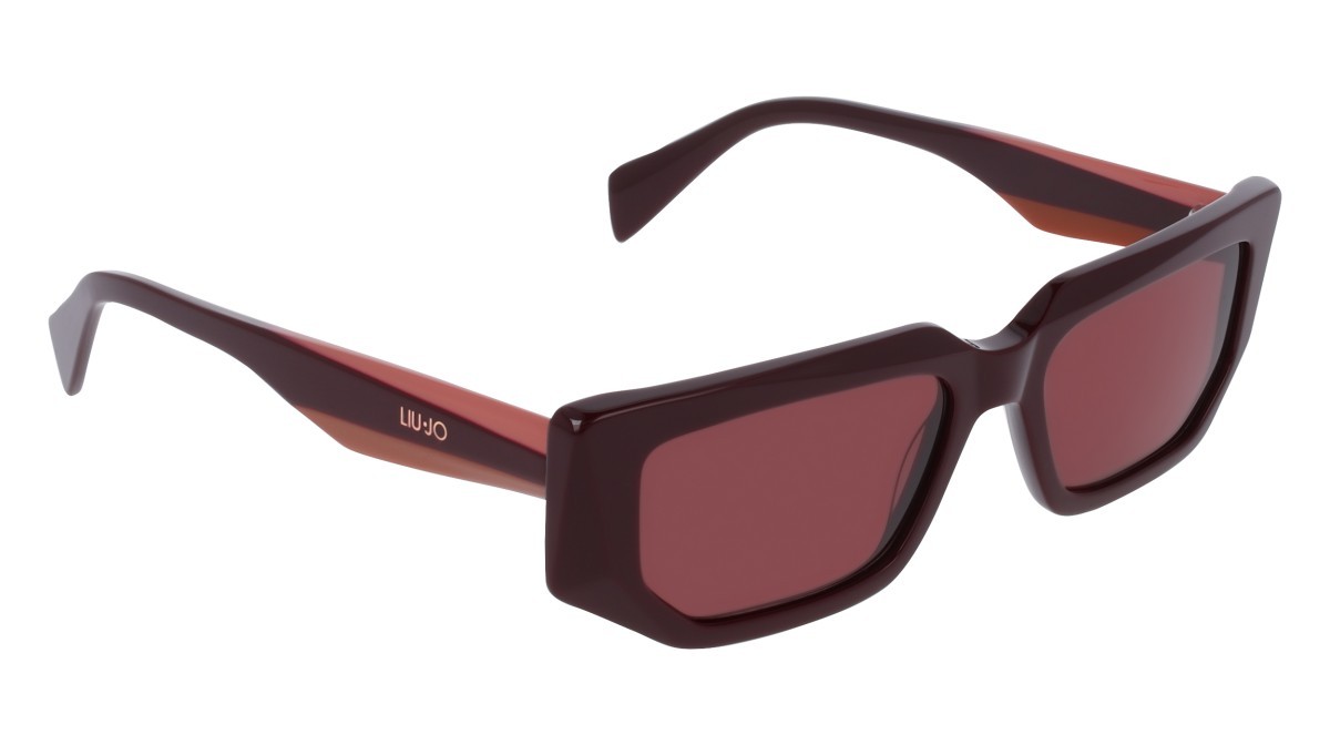 Sunglasses Liu Jo LJ812S (601) color burgundy shape rectangle lenses solid brown