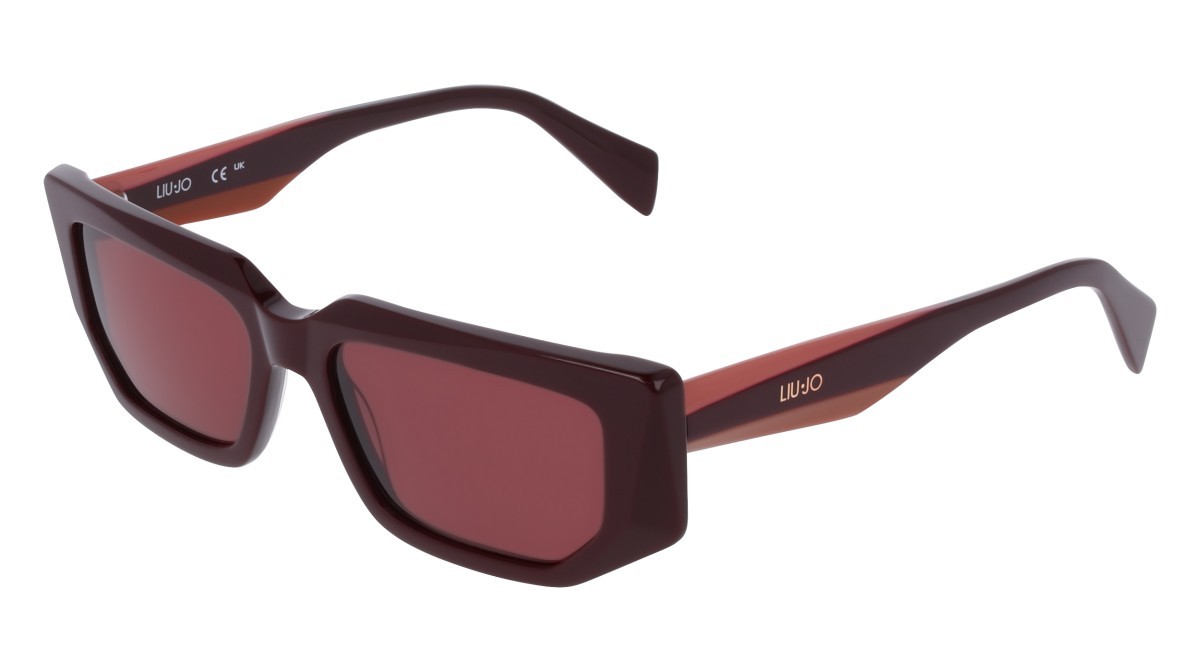 Sunglasses Liu Jo LJ812S (601) color burgundy shape rectangle lenses solid brown