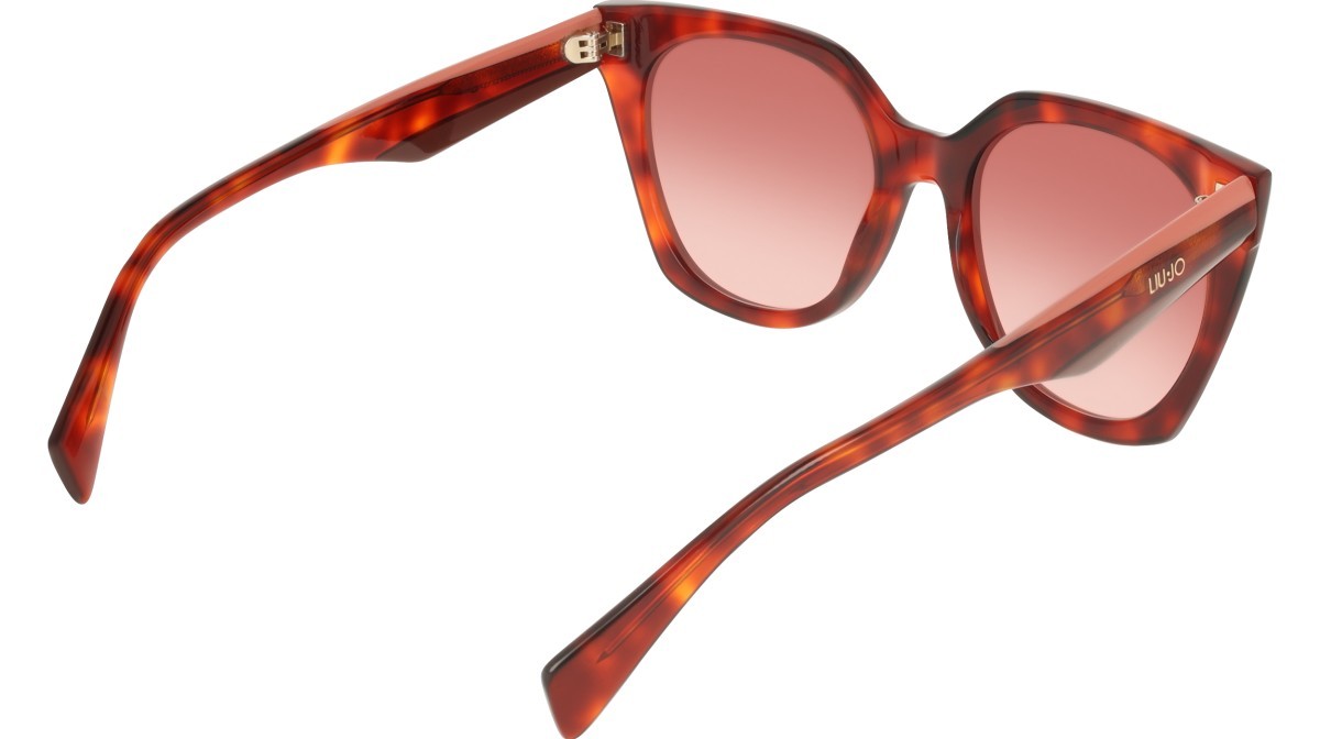 Occhiali da sole Liu Jo LJ813S (640) colore red tortoise forma rettangolare lenti antique rose gradient