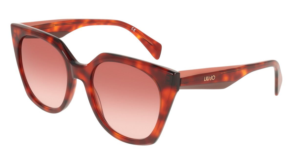 Occhiali da sole Liu Jo LJ813S (640) colore red tortoise forma rettangolare lenti antique rose gradient