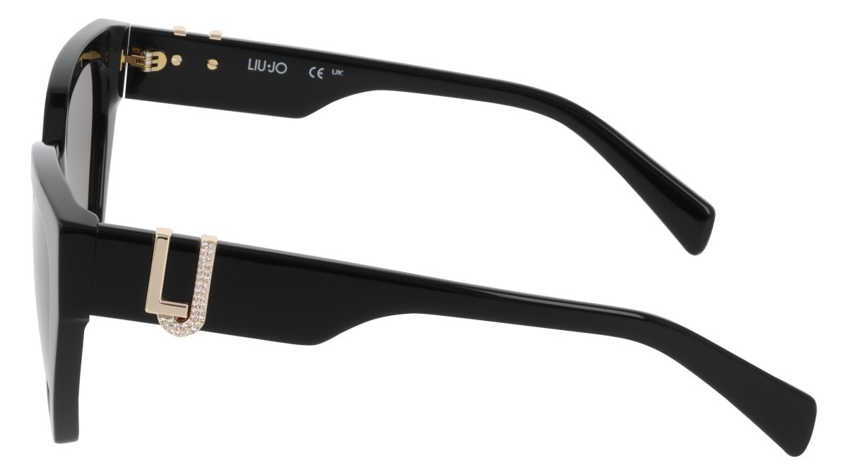 Occhiali da sole Liu Jo LJ814SR (001) colore black forma cat eye lenti gradient grey