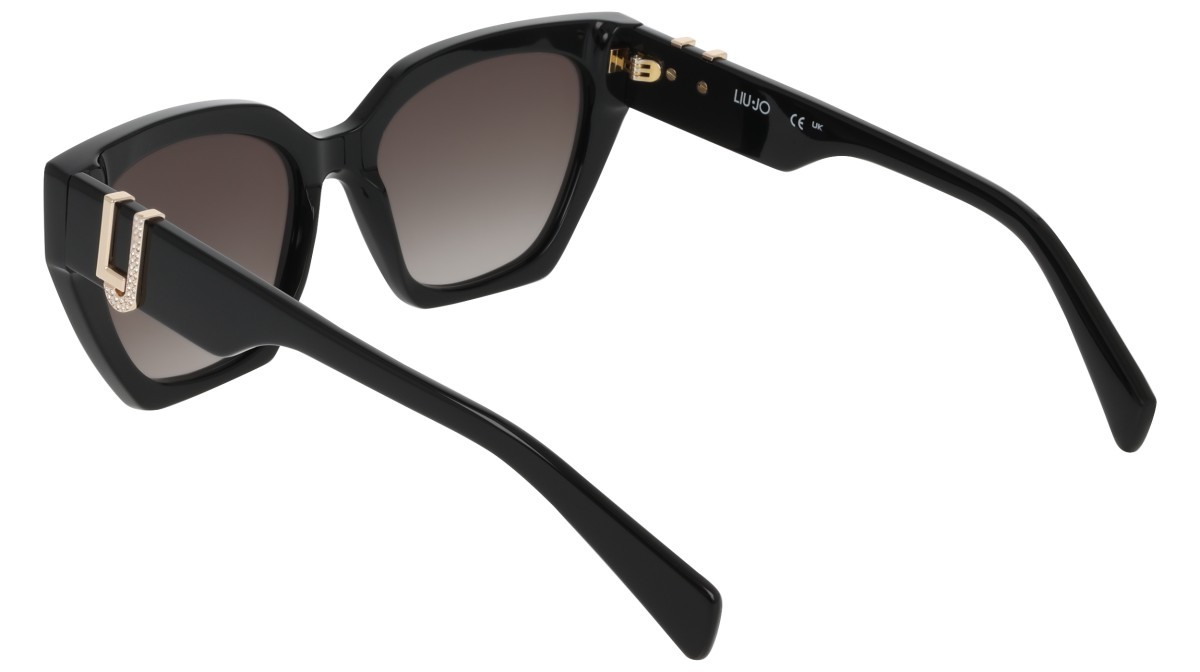Occhiali da sole Liu Jo LJ814SR (001) colore black forma cat eye lenti gradient grey