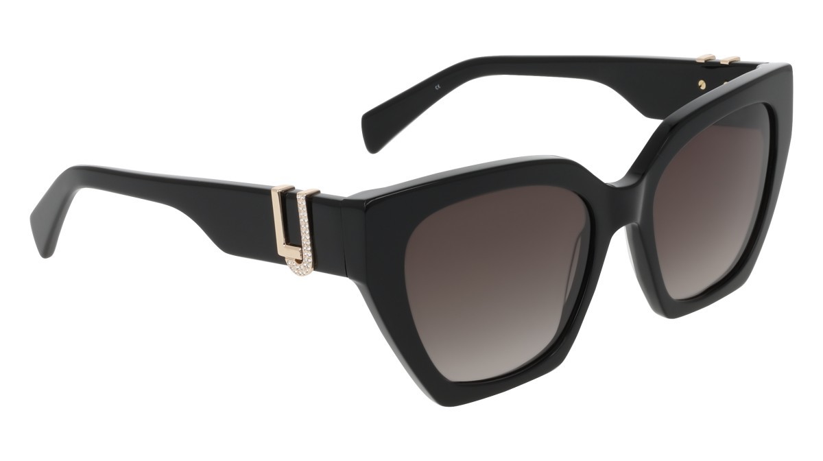 Occhiali da sole Liu Jo LJ814SR (001) colore black forma cat eye lenti gradient grey
