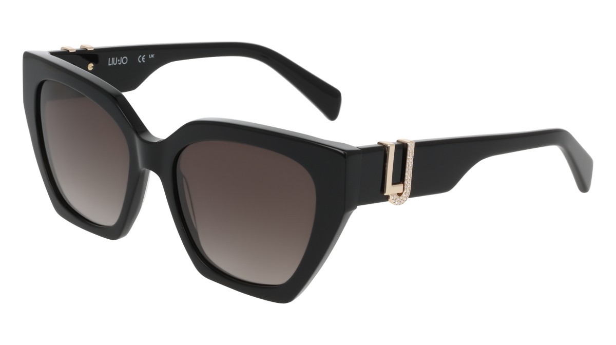 Occhiali da sole Liu Jo LJ814SR (001) colore black forma cat eye lenti gradient grey