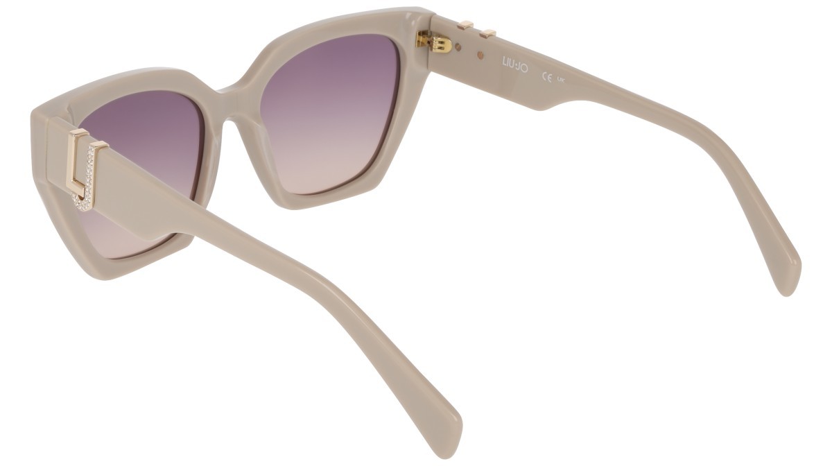 Occhiali da sole Liu Jo LJ814SR (264) colore beige forma cat eye lenti db gradient smoke/peach