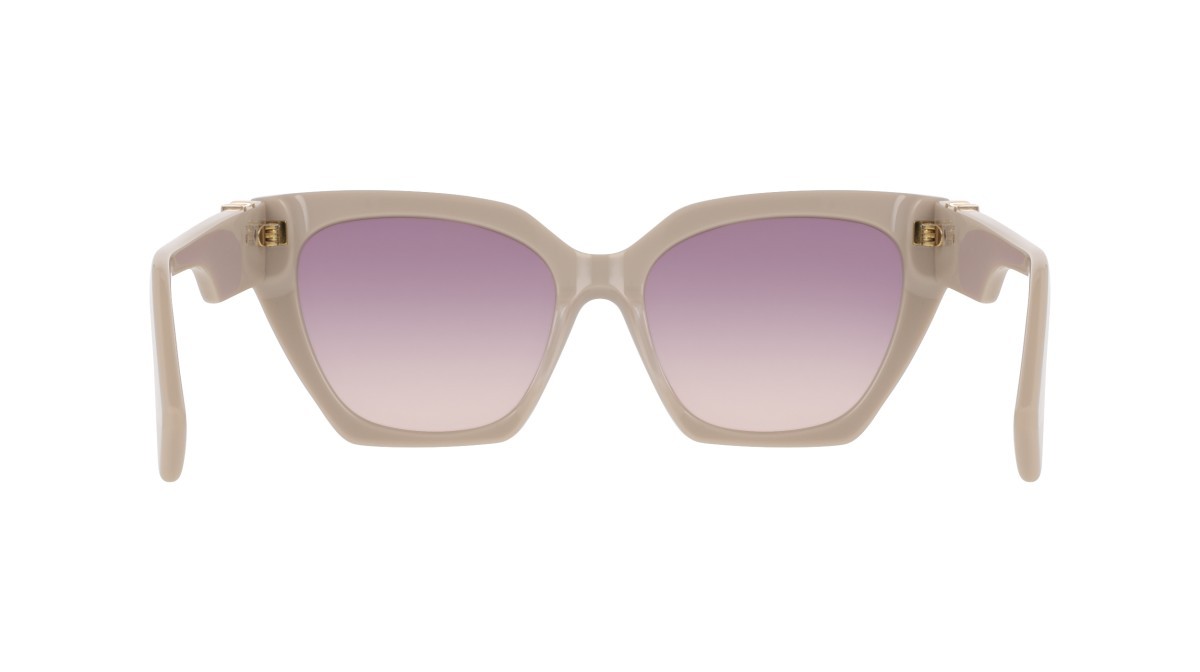 Occhiali da sole Liu Jo LJ814SR (264) colore beige forma cat eye lenti db gradient smoke/peach