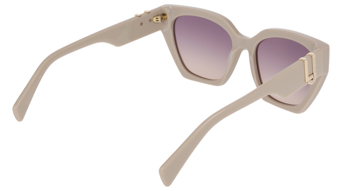 Occhiali da sole Liu Jo LJ814SR (264) colore beige forma cat eye lenti db gradient smoke/peach