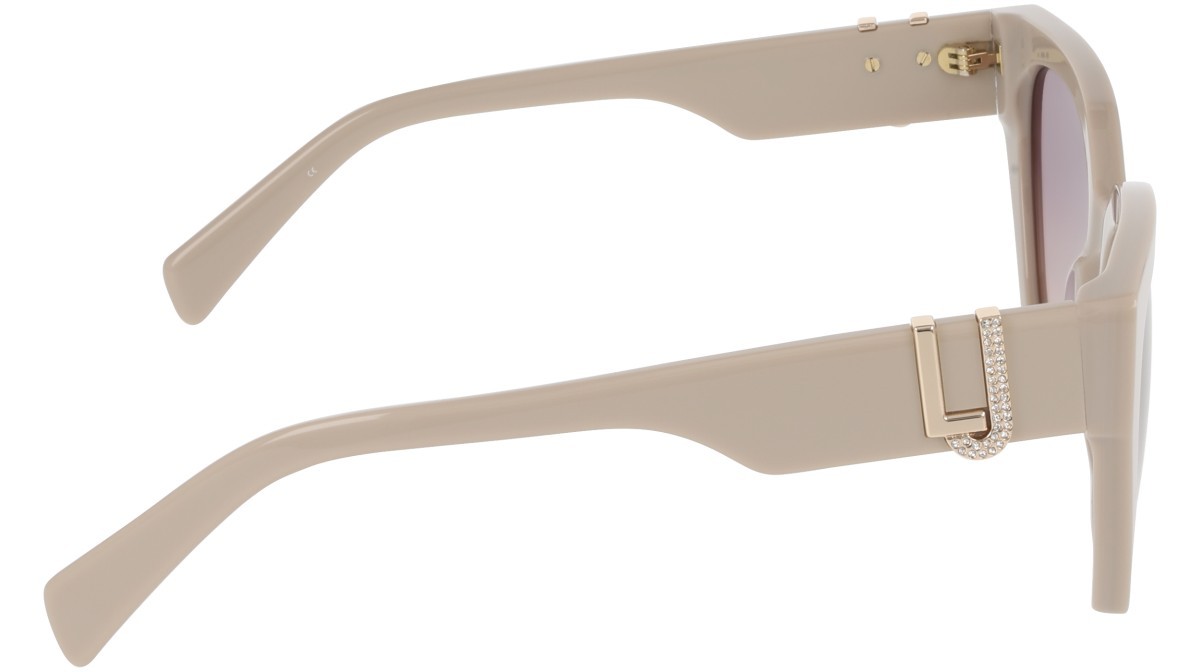 Occhiali da sole Liu Jo LJ814SR (264) colore beige forma cat eye lenti db gradient smoke/peach