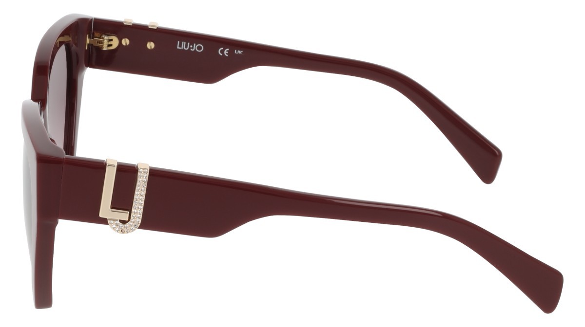 Occhiali da sole Liu Jo LJ814SR (602) colore wine forma cat eye lenti gradient burgundy