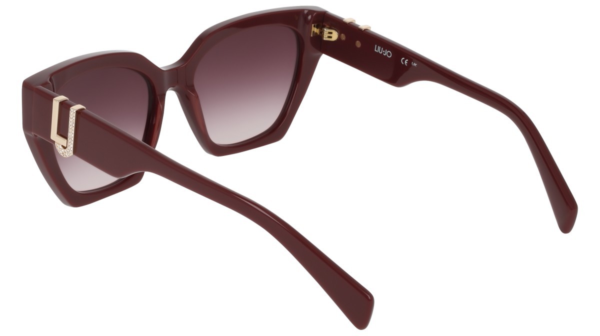 Occhiali da sole Liu Jo LJ814SR (602) colore wine forma cat eye lenti gradient burgundy