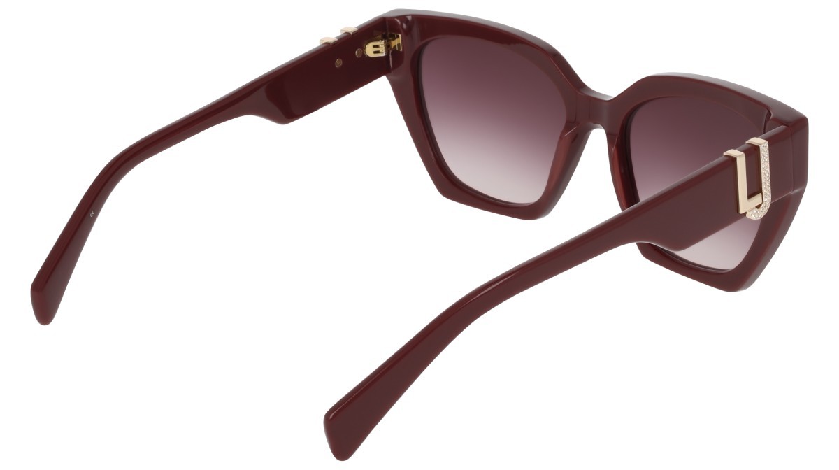 Occhiali da sole Liu Jo LJ814SR (602) colore wine forma cat eye lenti gradient burgundy