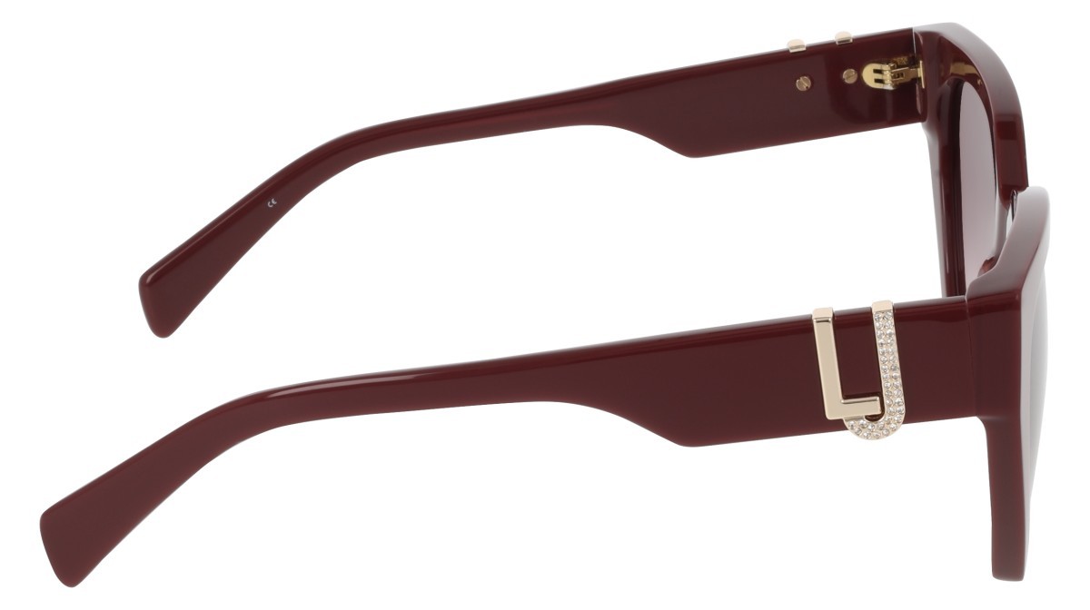 Occhiali da sole Liu Jo LJ814SR (602) colore wine forma cat eye lenti gradient burgundy