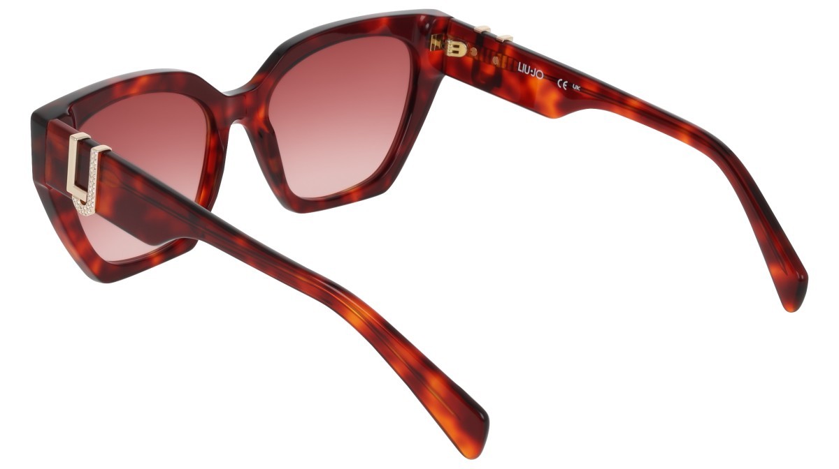 Occhiali da sole Liu Jo LJ814SR (640) colore red tortoise forma cat eye lenti antique rose gradient