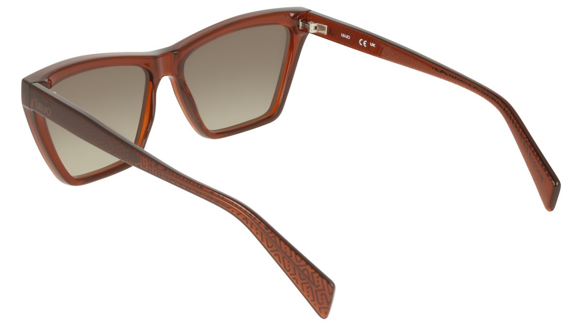 Occhiali da sole Liu Jo LJ817S (200) colore brown forma cat eye lenti gradient khaki