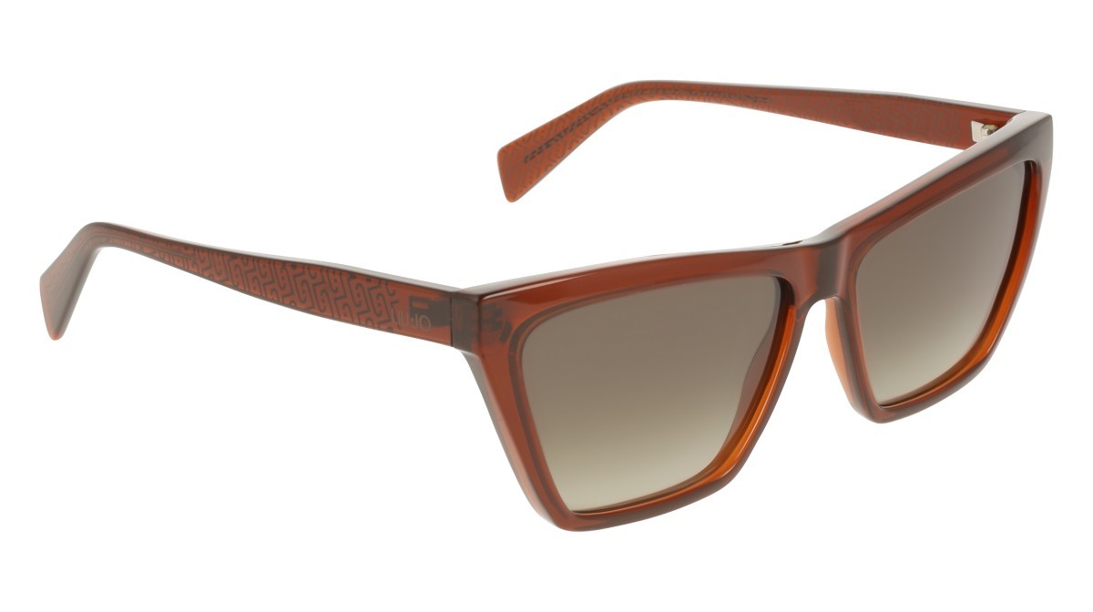 Occhiali da sole Liu Jo LJ817S (200) colore brown forma cat eye lenti gradient khaki